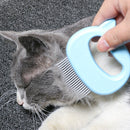 Pet Grooming Comb with Elastic Soft Needles Suitable for Short-Haired Cats, Cat Face Shaped Deshedding Massage Hair Removal Comb - anconmall