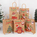 5PCS Merry Christmas Paper Gift Bags Santa Claus Xmas Tree Candy Biscuit Packaging Bag Christmas New Year Party Kids Gift Favors