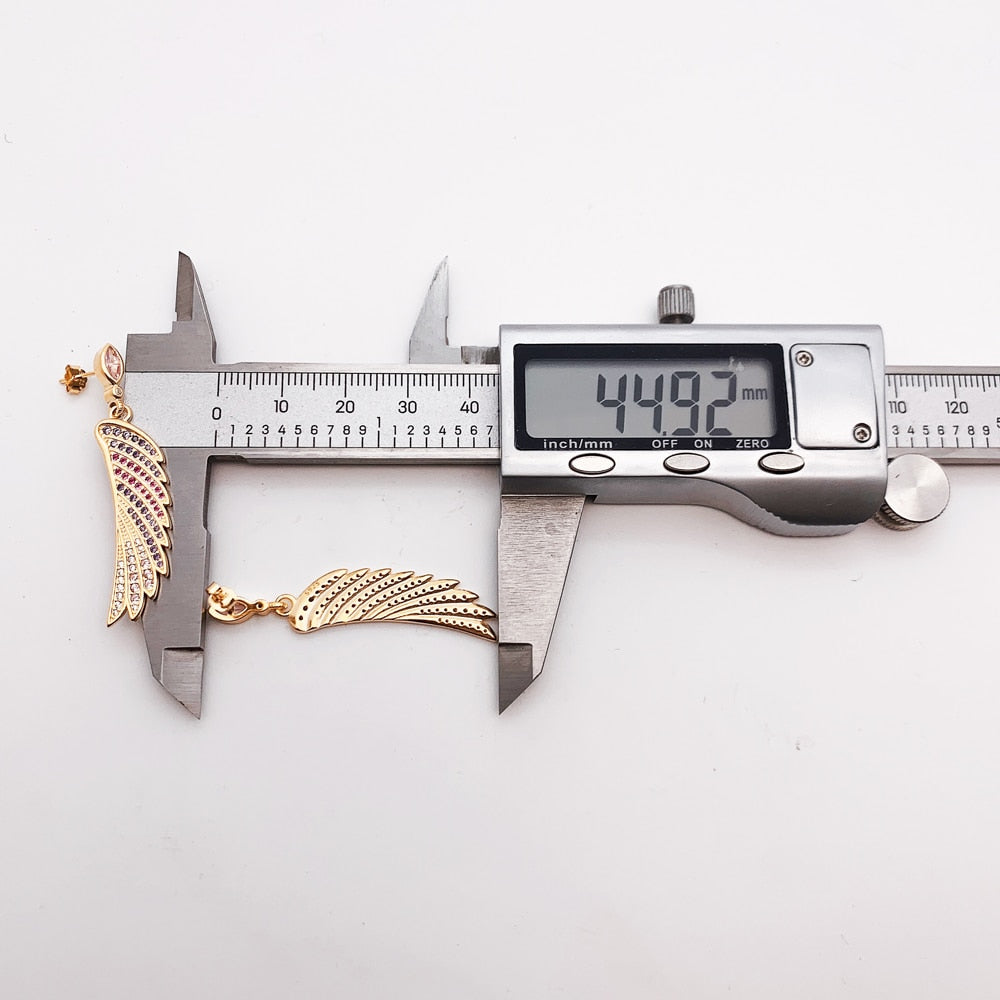 Earrings Gold-Coloured Hummingbird Wing Jewelry For Women New Statements Gift In Pure Sterling Silver 925