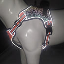 Durable Nylon Dog Harness with Python Snakeskin Pattern Colorful Shiny Highly Reflective Breathable Adjustable Dog&#39;s Chest Strap - anconmall