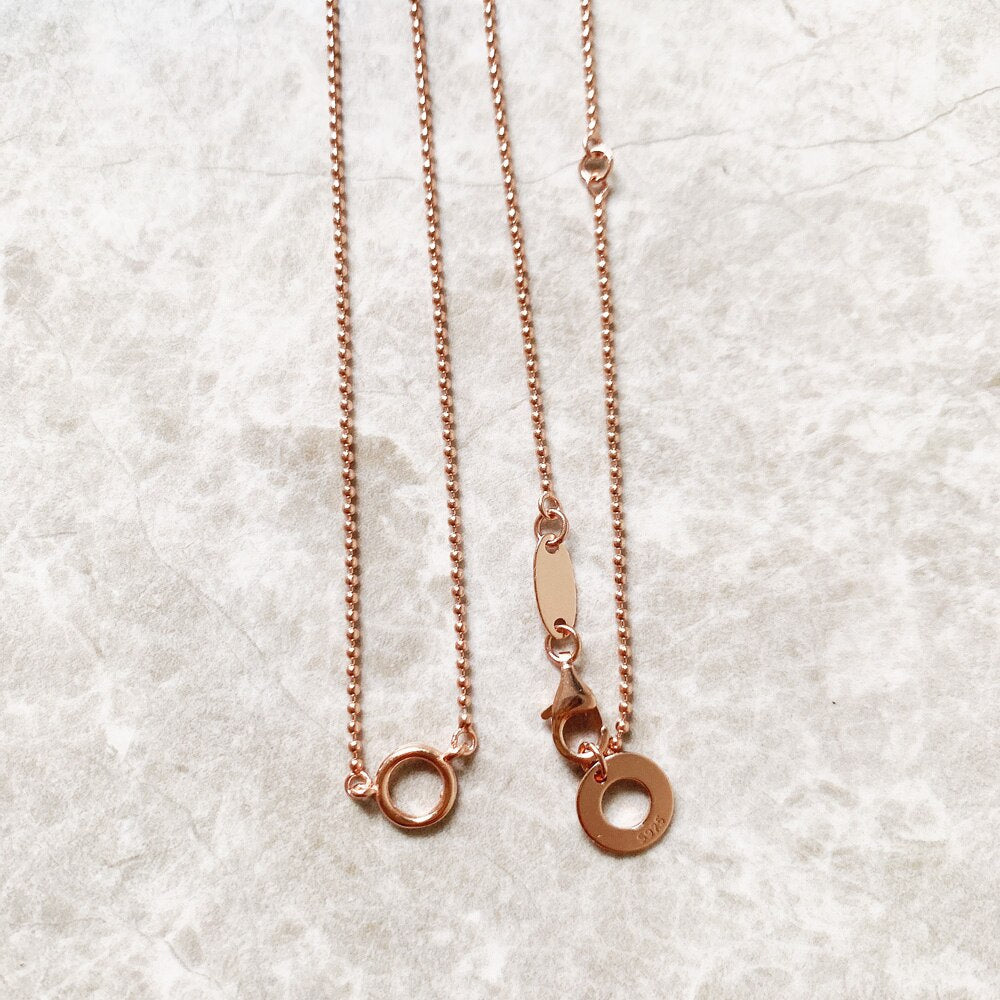 Charm Necklace Round Carrier Winter Brand New Fashion Romantic Jewelry 925 Sterling Silver Rose Gold Gift For Women Girls