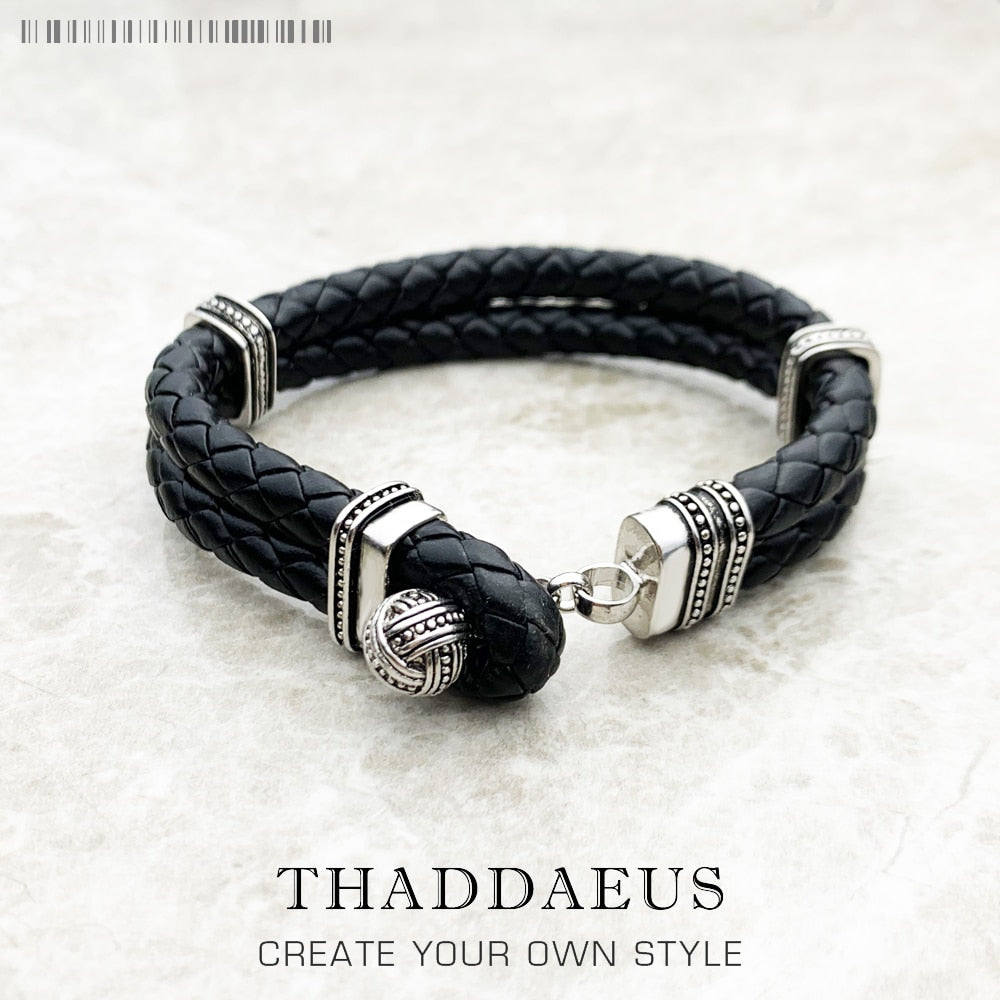 Ball Leather Cuff Bracelets Super Deals Gift In Silver For Men &amp; Women,Europe Style Rebel Punk Fashion Jewelry