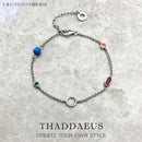 Charm Bracelet Coloured Stones Spring Brand New Link Chain 925 Sterling Silver Jewelry Stylish Gift For Women