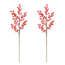 1/2pcs Christmas Decor Red Berry Stamen Branch Artificial Flower Bouquet Xmas Home Vase DIY Decoration Wedding Party Fake Plant