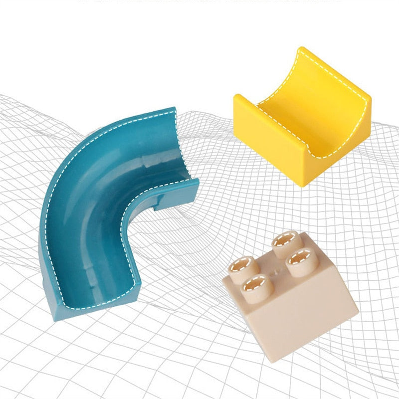 Marble Race Run Big Block Compatible City Building Blocks  Funnel Slide Blocks DIY Big Bricks Constructor Toys for Children Gift