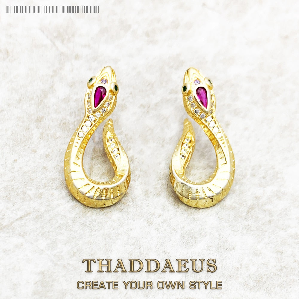 Hinged Hoop Earrings Snake Gold Europe Style Bohemia Good Fine Jewerly For Women New Seduction Gift In 925 Sterling Silver