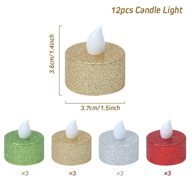 Christmas Led Candle Night Lights Merry Christmas Decorations For Home 2022 Xmas Ornaments Light Navidad Gift New Year 2023