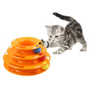 Pet Cat Toy Three Levels Tower Disc Cat Intelligence Amusement Triple Pay Disc Cat Tracks Toys Ball Training Plate Toys for Cats