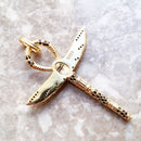 Cross of Life Ankh With Scarab Golden Pendant Vintage Fine Jewelry Pure 925 Sterling Silver Protective Amulet For Woman & Men