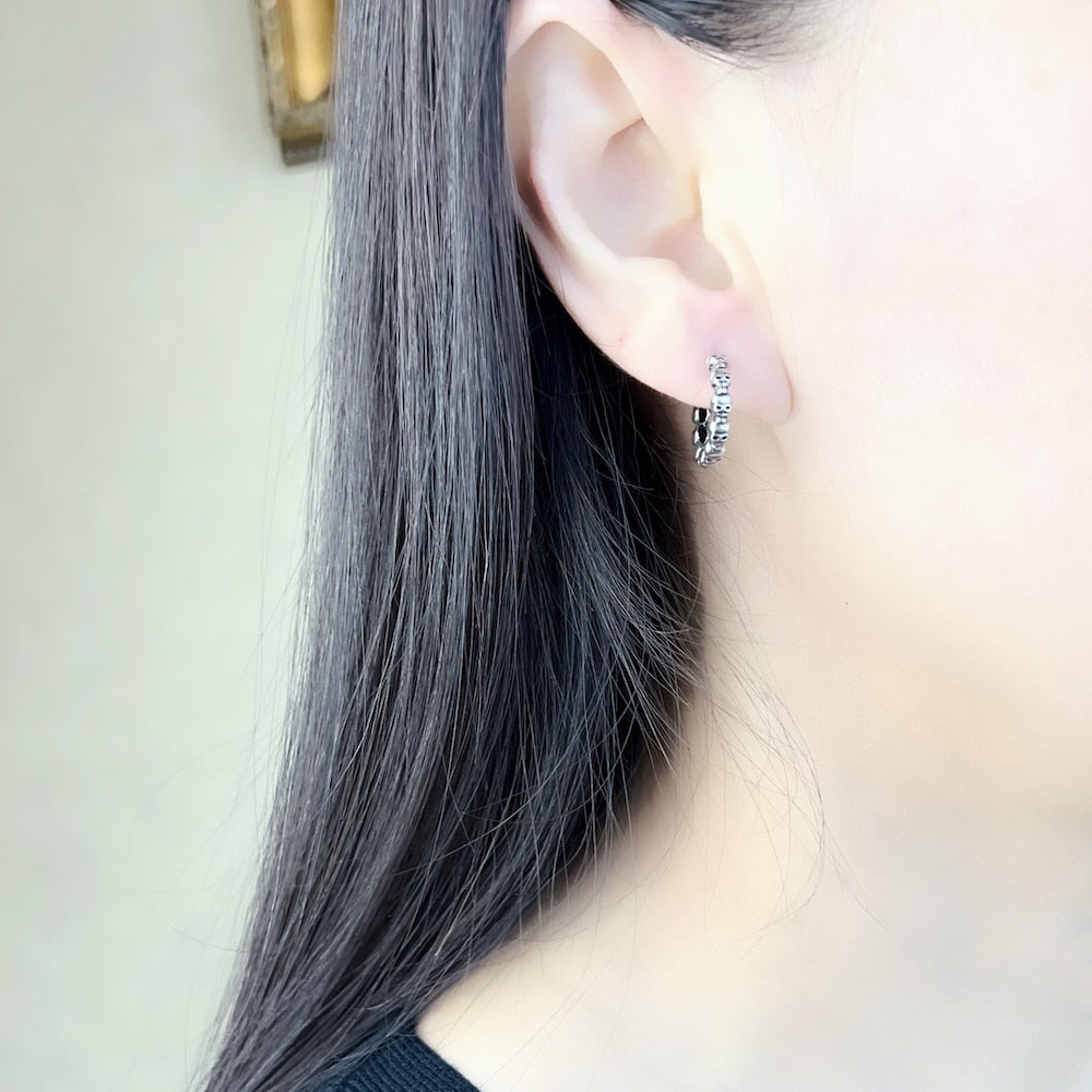 Creole Skulls Hinged Hoop Earrings Europe Style Punk Fashion Jewelry For Women Men Gift In Solid 925 Sterling Silver