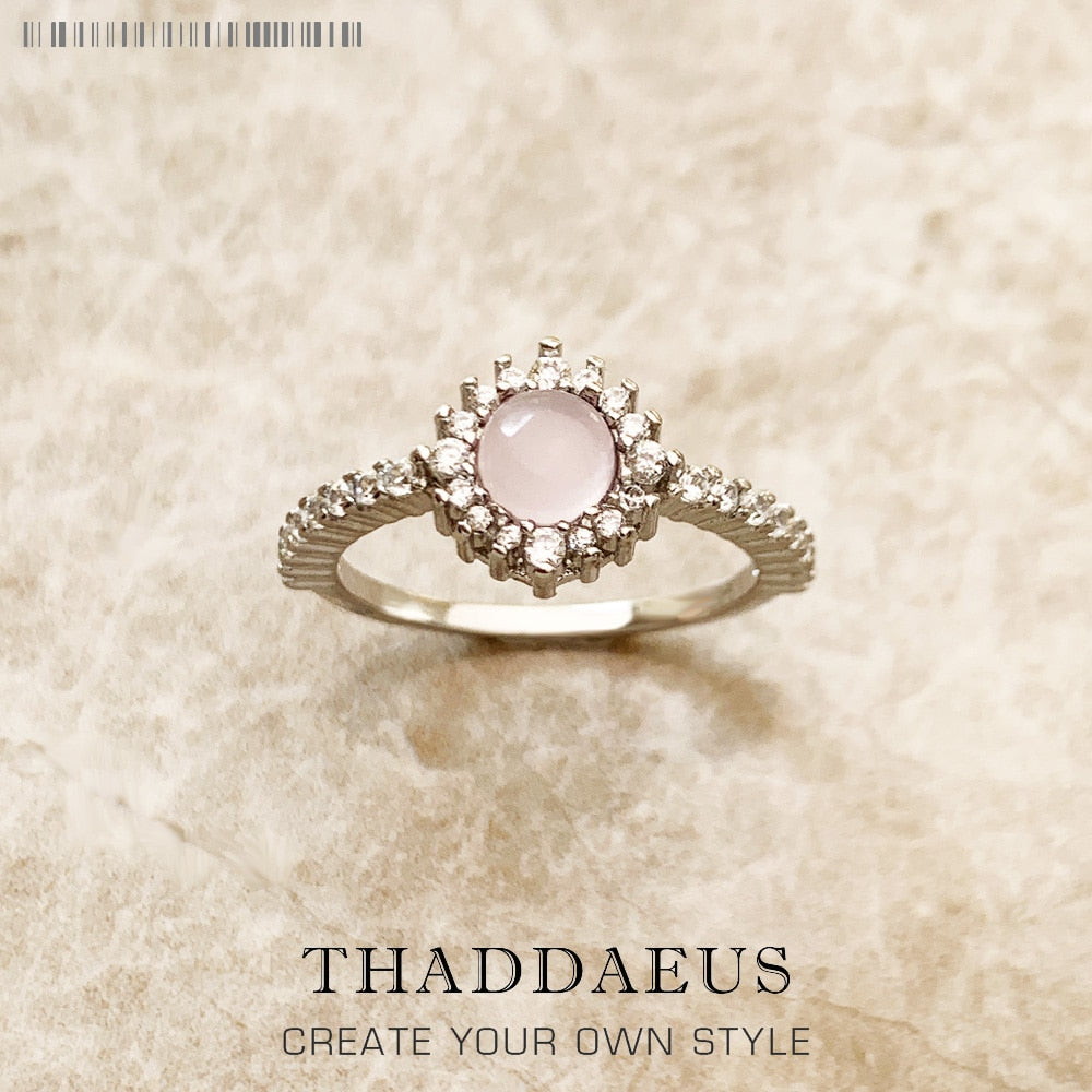 Ring Shimmering Stone Fine Jewerly For Women 2022 Winter Brand New Romantic Gift In 925 Sterling Silver