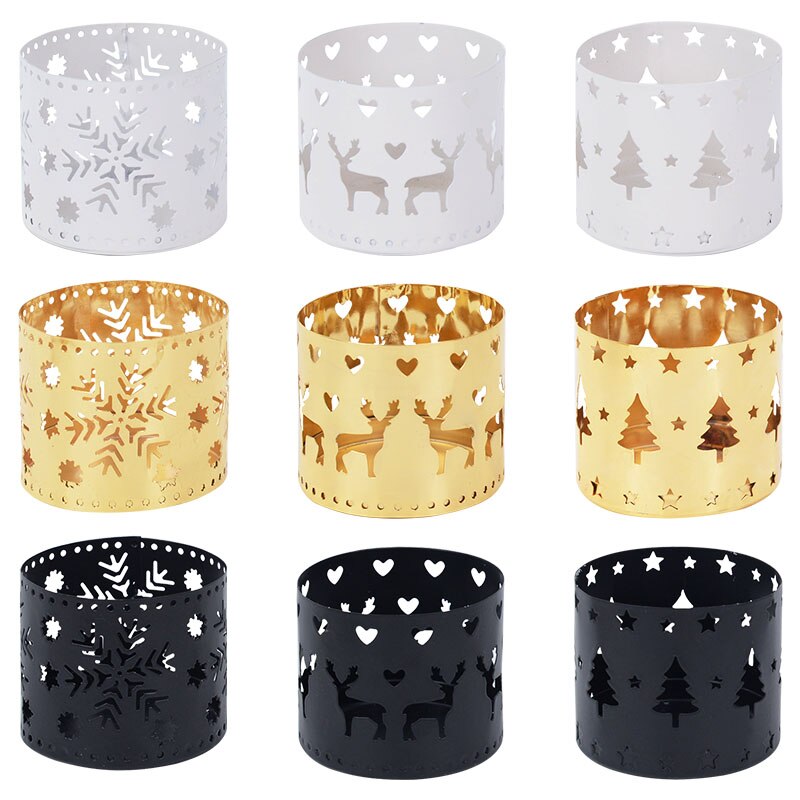 Christmas Iron Hollow Candle Holder Merry Christmas Decorations For Home Table Ornaments Noel Navidad Natal New Year Gifts 2023