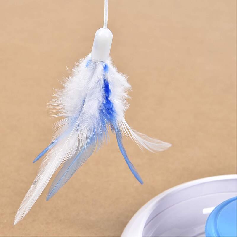 2 In 1 Electric Cat Stick and Tracks Toy  Automatic Rotating Interactive Cats Toys Tracks Ball Turntable Pet Kitten Funny Sticks