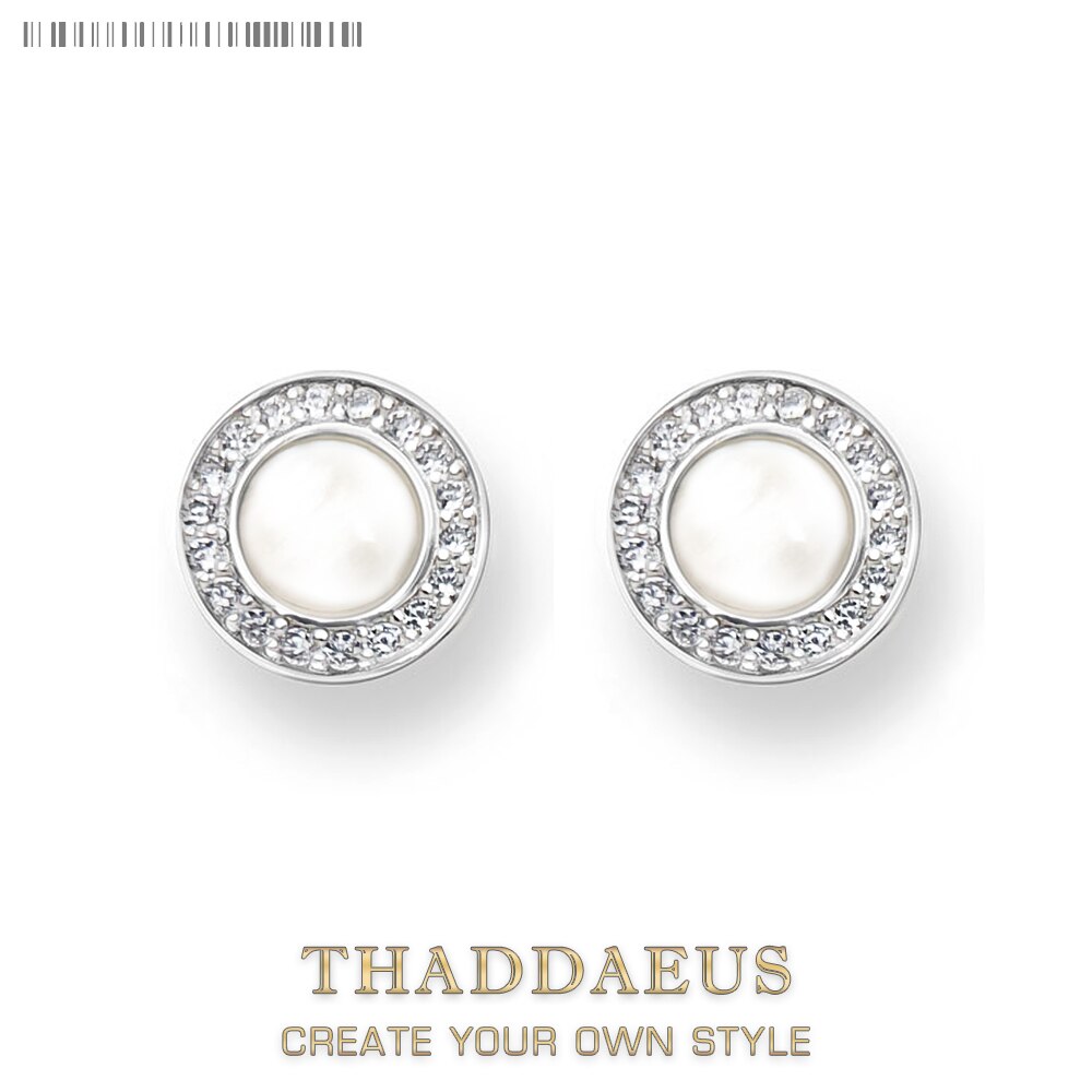 Round Shell Studs Earrings Romantic Pure 925 Sterling Silver Jewerly Gift For Women