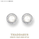 Round Shell Studs Earrings Romantic Pure 925 Sterling Silver Jewerly Gift For Women