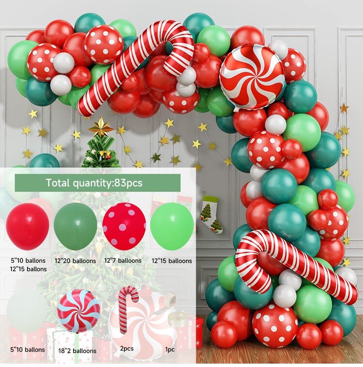 Christmas Balloon Garland Arch kit 2022 Merry Christmas Decorations For Home Xmas Balloon Navidad Noel Gift New Year 2023 - anconmall