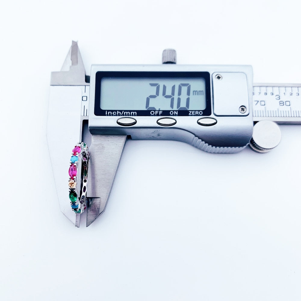 Colorful Stones Royal Ring,Europe Style Bridal Sets Glam Fashion Jewelry For Women Gift In 925 Sterling Silver