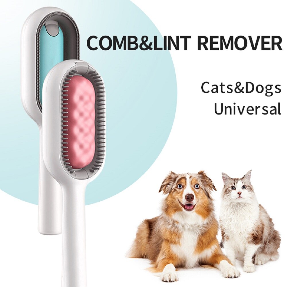 Pet Grooming Brush Suitable for Short or Long Haired Cats and Dogs Silicone Massage Dematting Comb Lint Remover Cleaning Tools - anconmall