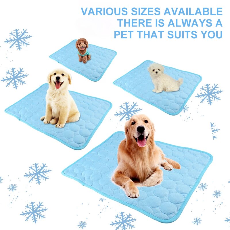 Pet Lightweight Soft Cooling Fabric Mat Comfortable Foldable Summer Stay Cool Bed Pad for Dog Cat Sofa Blanket Machine Washable - anconmall
