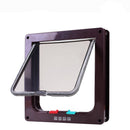 Dog Cat Flap Door with 4 Way Locking Security Lock Flap Gate Weatherproof for Dogs Cats Pet Puppy Kitten ABS Plastic Gates Doors
