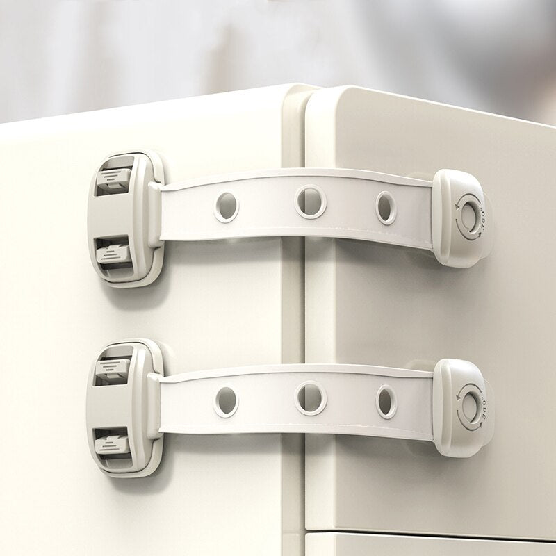 Baby Cabinet Locks Strap Drawer Lock Child Anti-opening Refrigerator Lock Adjustable Length Home Anti-pinch Safety Protection