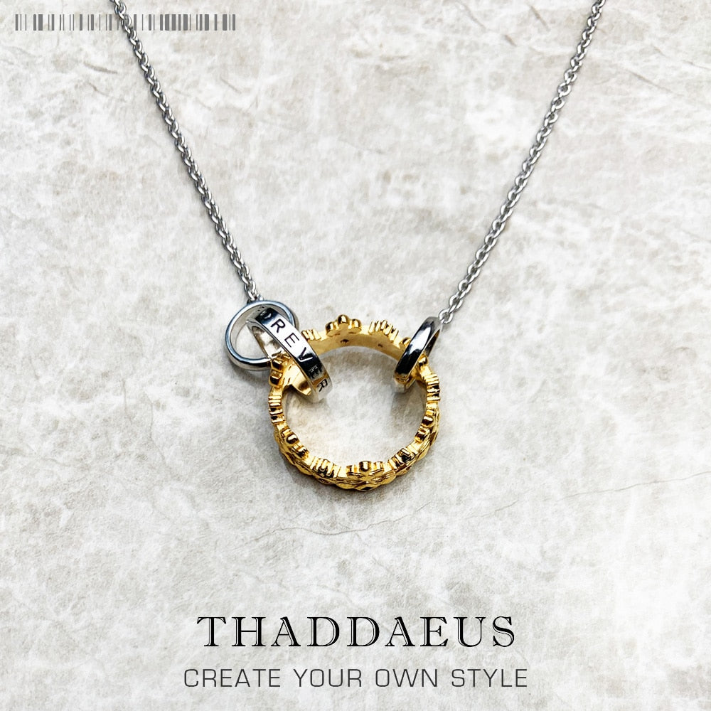 Royal Crown Gold Necklace Link Chain Elegant Fine Jewelry Europe 925 Stering Silver Brand New Romantic Gift For Women