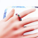 Colorful Stones Royal Ring,Europe Style Bridal Sets Glam Fashion Jewelry For Women Gift In 925 Sterling Silver