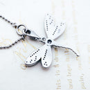 Charm Necklace Pink Dragonfly Winter Fashion Filigree New Jewelry Europe 925 Sterling Silver Gift For Women Girl