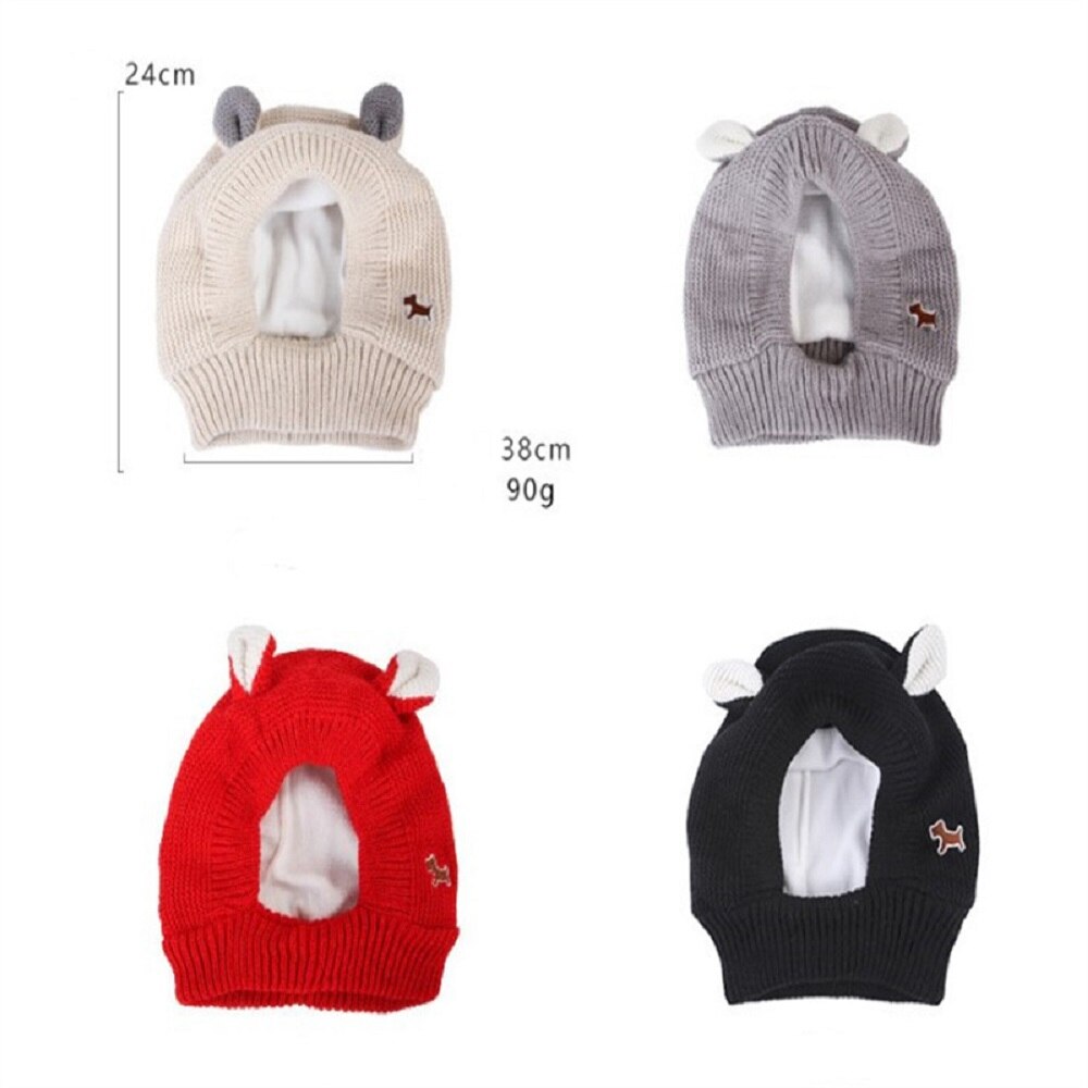 Inner Velvet Knitted Hat for Large Dogs Weighing from 15 to 25 kg Winter Comfortable Warm Polyester Crocheted Windproof Headwear - anconmall