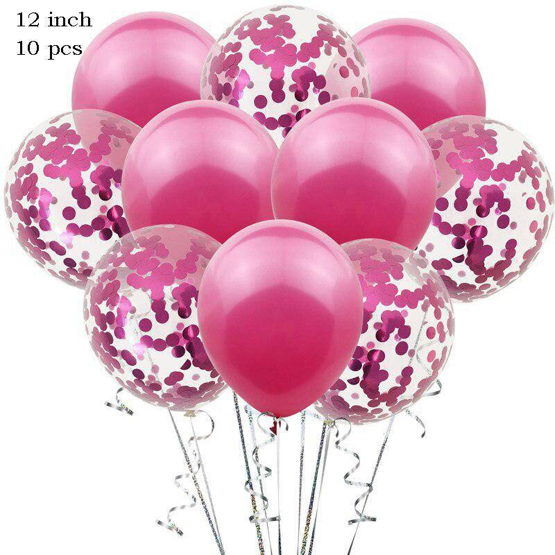 10 PCS 12 Inch Latex Balloons and Colored Confetti Balloon Birthday Party Baby Shower Wedding Graduation Decoration - anconmall