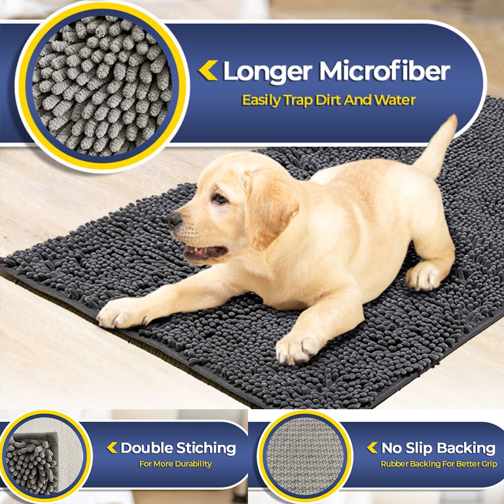Washable Dog Mat Easy To Clean Pet Muddy Paws Rug Absorbent Dogs Diapers Pads Soft Cushion For Small Large Dogs - anconmall