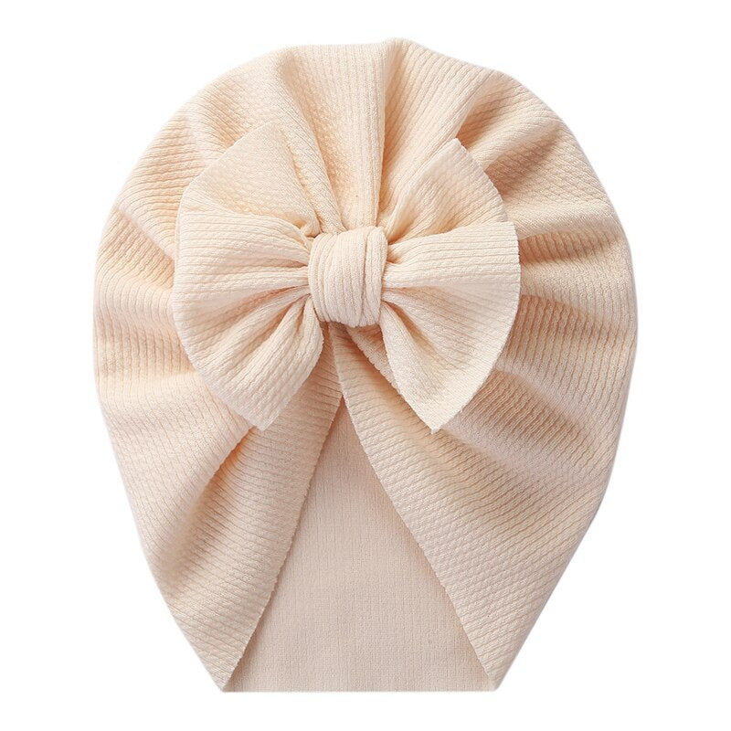 Baby Hat Cute Bows Knot Beanie Floral Bowknot Headwrap Newborn Soft Cotton Solid Color Bonnet Infants Kids Headwear Gifts