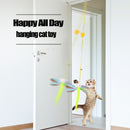 Hanging Elastic Rope Feather Cat Stick Funny Cat Toy with Small Bell Interactive Playing Teaser Wand Toy for Kitten Cat Supplies - anconmall