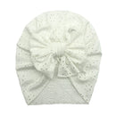 1Pc Newborn Fetal Hat Summer Hollow Breathable Baby Bow Knotted Polyester Hats for Newborn Infant Headwear Baby Shower Caps