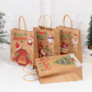 5PCS Merry Christmas Paper Gift Bags Santa Claus Xmas Tree Candy Biscuit Packaging Bag Christmas New Year Party Kids Gift Favors