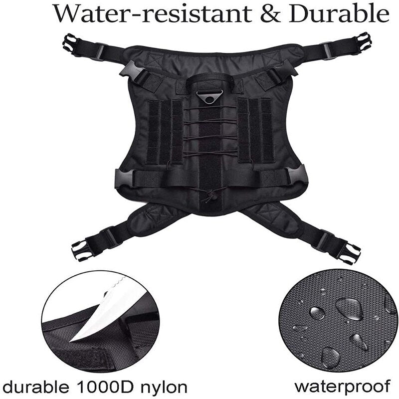 Tactical Dog Vest Harness Military Dogs Harness Working Dog Molle Vest with Metal Buckles Outdoor Training for Medium Large Dogs