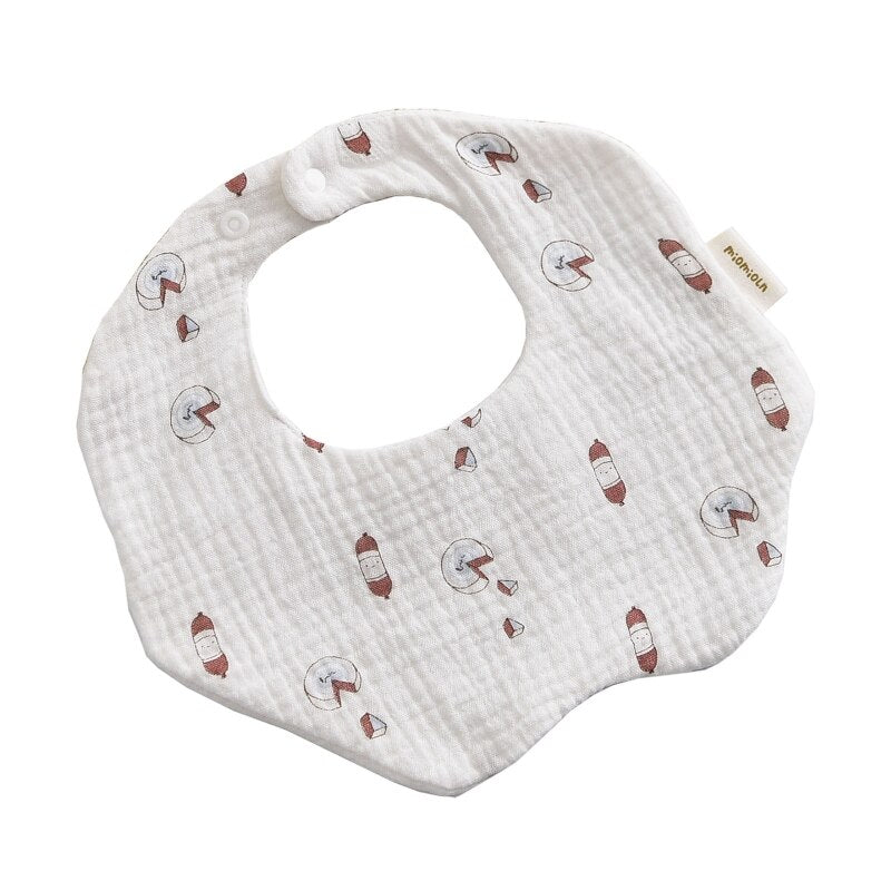 Petal Baby Bib 360 Degree Rotation 6 Layers Gauze Muslin Saliva Towel for Infant Toddler Kids Boys Girls Chewable Drool Burp
