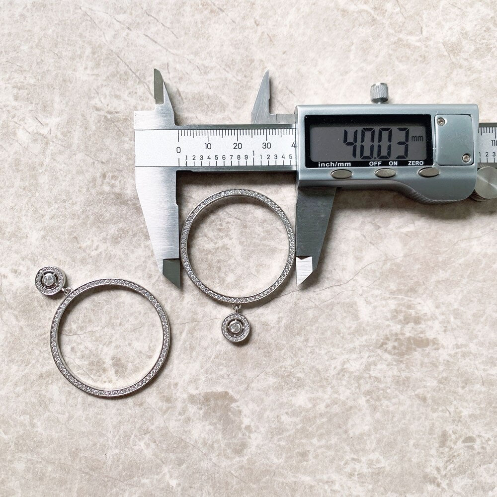 Round Drop Earrings,Europe Style Glam Fine Jewerly For Women Gift In 925 Sterling Silver