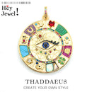 Pendant Large Amulet Magical Lucky Heart Cat Elephant Clover Symbols Fatima Golden Jewelry 925 Sterling Silver Women Men Gift