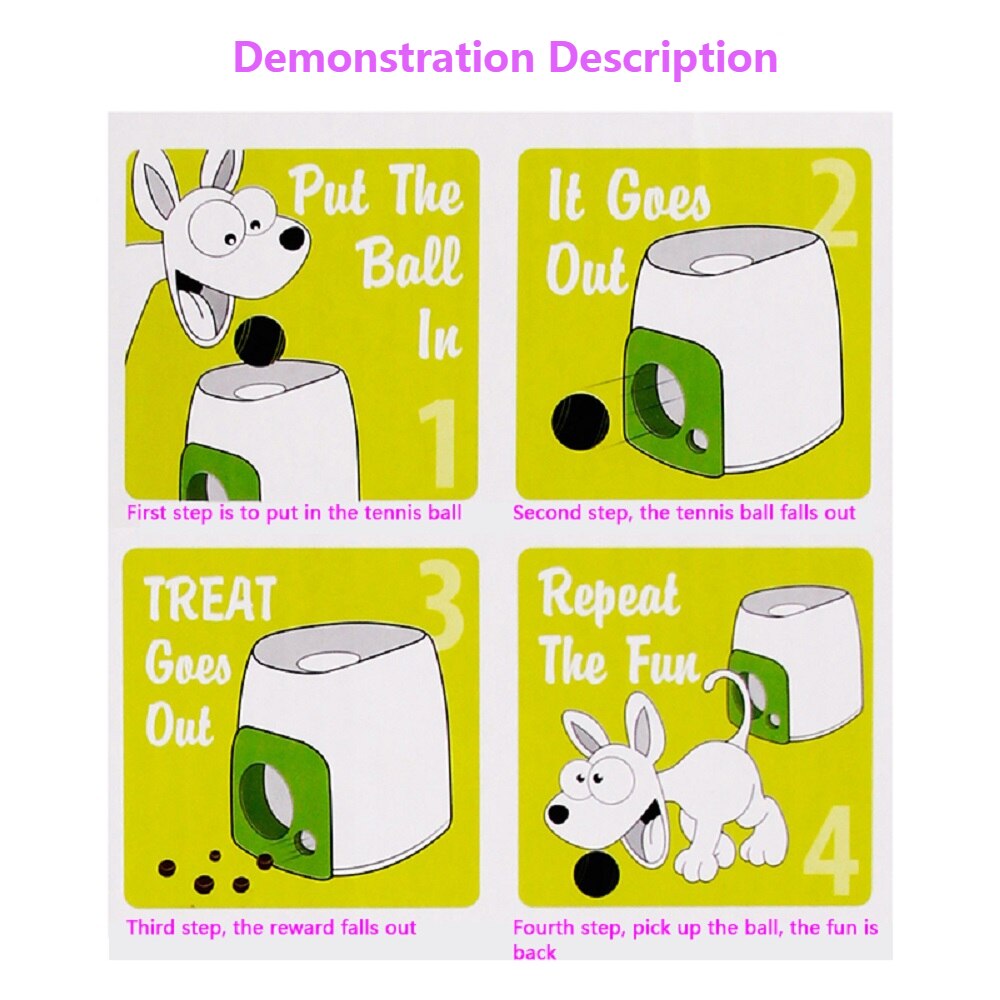 Interactive Dog Leakage Food Training Toys Snack Reward Machine Tennis Ball Drop Rolling Pet Dog Slow Feeding Gravity Dispenser - anconmall
