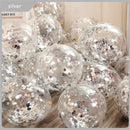 10pcs 12inch Glitter Gold Confetti Latex Balloons Romantic Wedding Decor Clear Balloon Birthday Party Decorations Kids Baby Show - anconmall