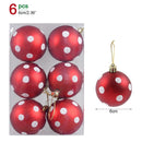 6Pcs/box 6cm Christmas Ball Ornaments Xmas Tree Hanging Pendant Christmas Decorations for Home 2023 Navidad Natal New Year Gift
