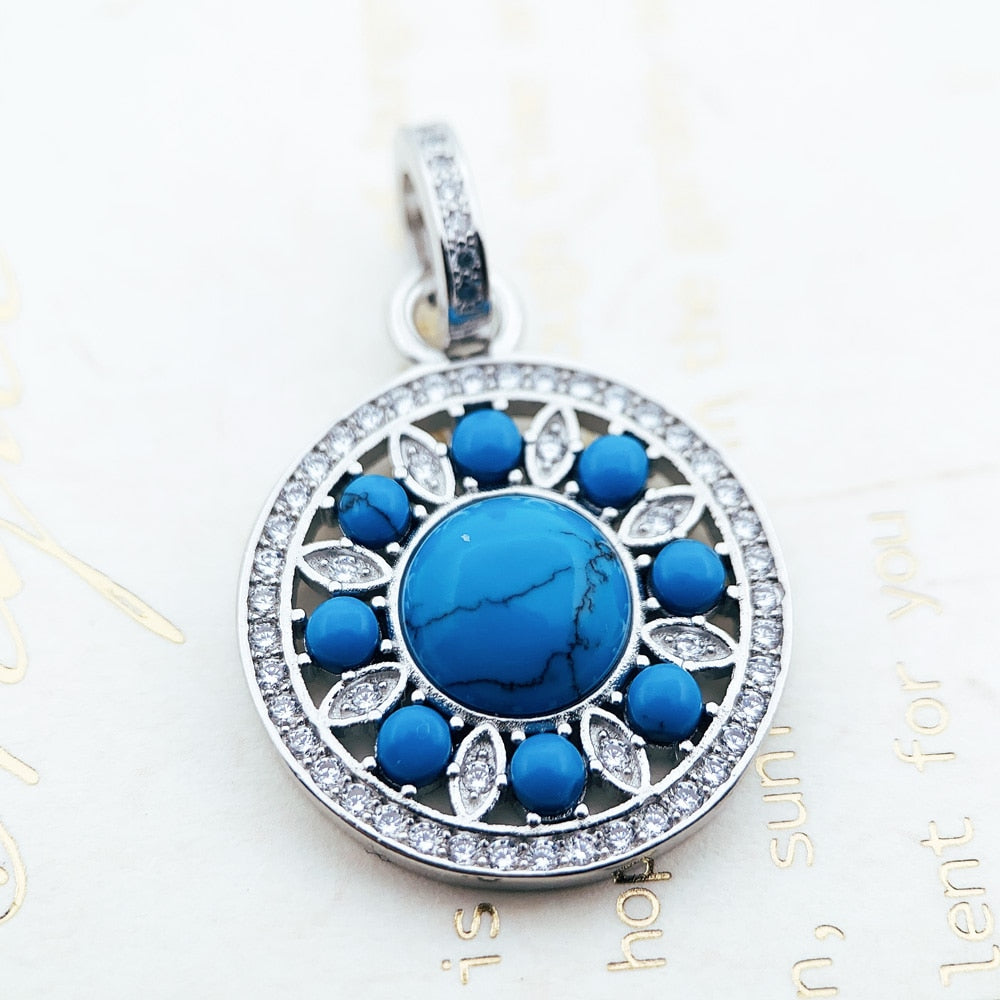 Pendant Ornament Blue Brand Fashion Trendy Jewelry Europe 925 Sterling Silver Accessories Gift For Women
