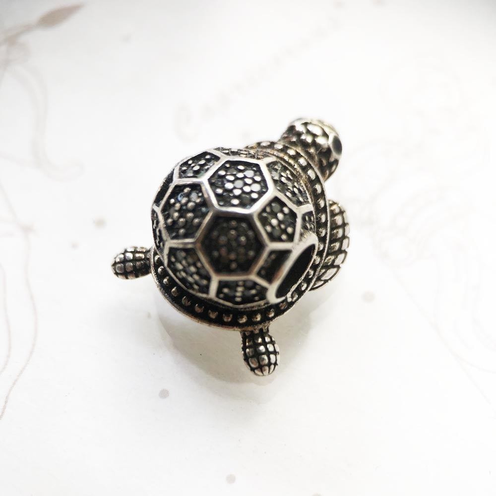 Beads Dark Green Turtle 925 Sterling Silver Europe Jewelry Cute Gift For Women & Men