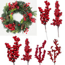 5Pcs Artificial Red Christmas Berries Pine Cone Branches For Christmas Home DIY Wreath Decorations Xmas Tree Ornaments Noel 2023