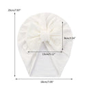 Baby Girl Turban Bow Hats Breathable Hat Headdress w/ Pure Color Comfort Beanie Skin Friendly Hand Wash Newborn Head