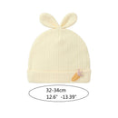 Baby Knit Beanie Hat with Bunny Ears for Boy Girl 0-3 Months Breathable Hats Infant Skull Cotton w/ Micro Stretchy