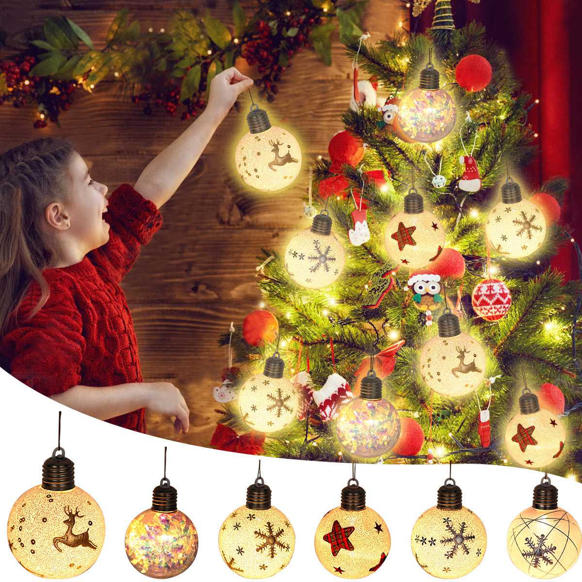 Christmas Ball Light Merry Christmas Decorations For Home 2022 Navidad Noel Xmas Gifts Christmas Tree Ornament New Year 2023