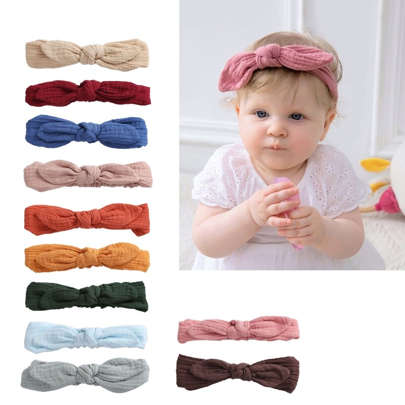 Baby Elastic Hair Band Bow Headbands Solid Color Headband For Kids Girls Cotton Turban Hairband Children Headband