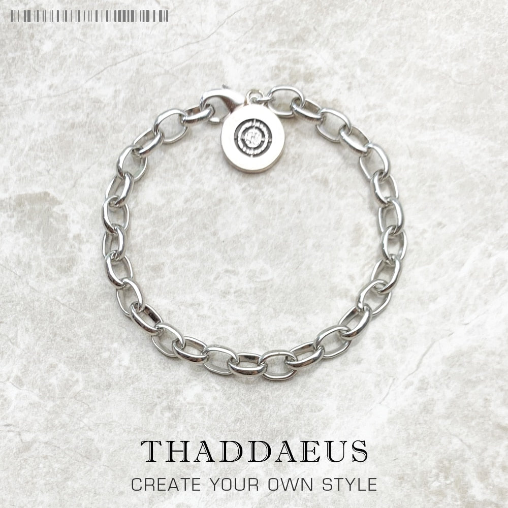 Cross Link Chain Charm Bracelets,925 Sterling Sliver Trendy Gift for Women,Europe Style Jewelry,Fashion Accessorie Club